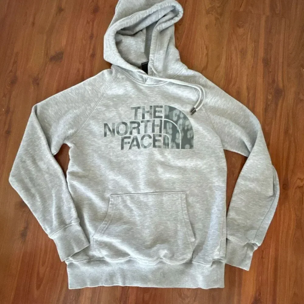 The North Face light Heather gray hoodie pull over sweatshirt size xS